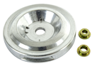 Supplier illustration of universal alloy brushcutter head with adaptor washers, BRA1220